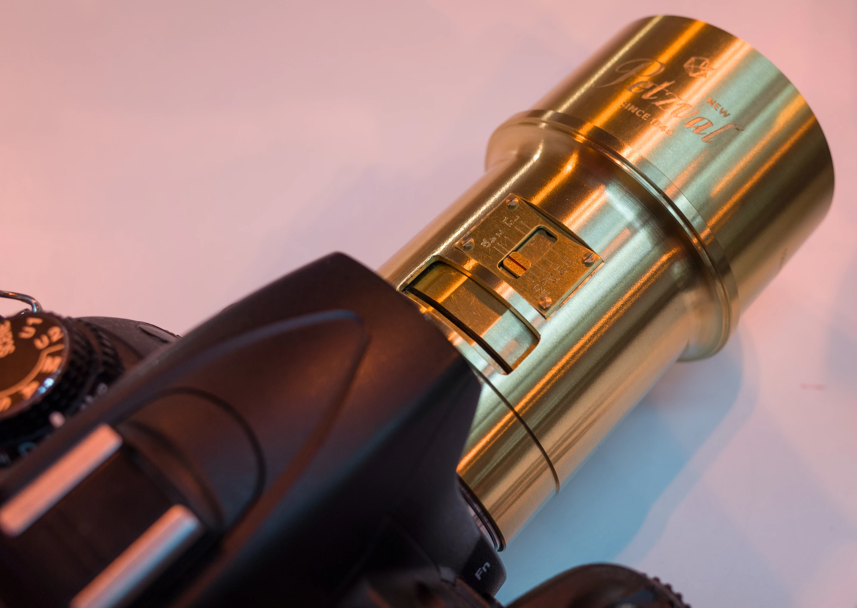 Because of the size and weight of the New Petzval lens, it's better suited to medium and large DSLRs than smaller ones