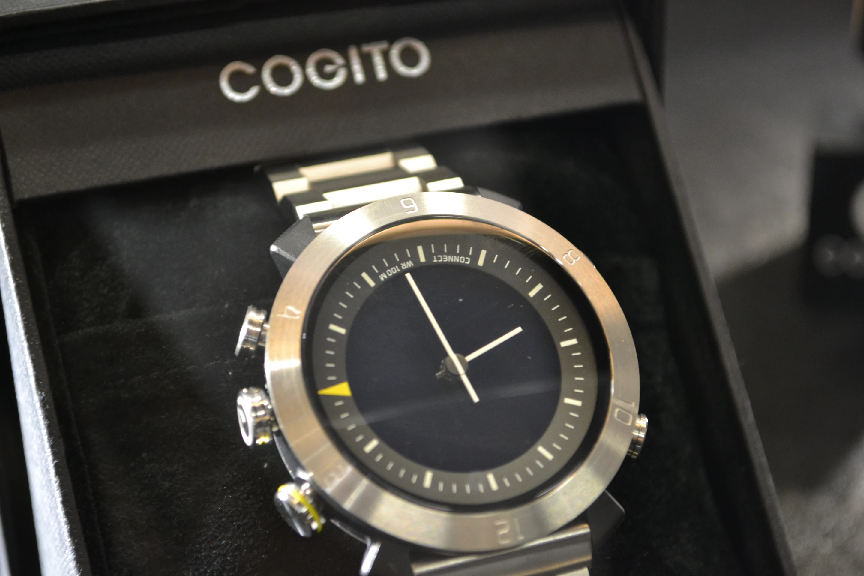 The watch runs on a replaceable CR2032 button-cell battery that's reported good for a year's usage