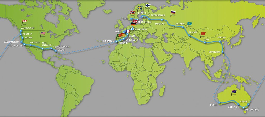 The F-Cell World Drive, a four month global circumnavigation taking 14 countries, four continents and a wide gamut of climatic and driving conditions