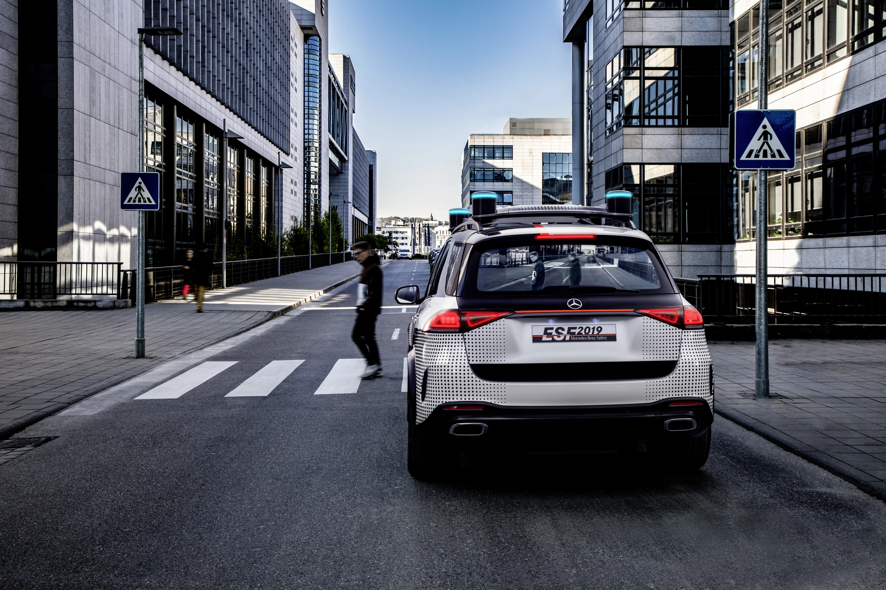 Following cars can now "see through" the ESF at things like pedestrian crossings, so they know what's going on in front