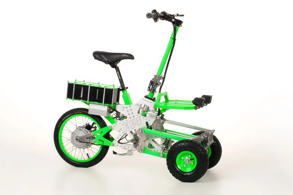 The EV4 Gremlin comes with three 12-V gel motorcycle batteries as standard, though a Li-ion pack can be optioned in