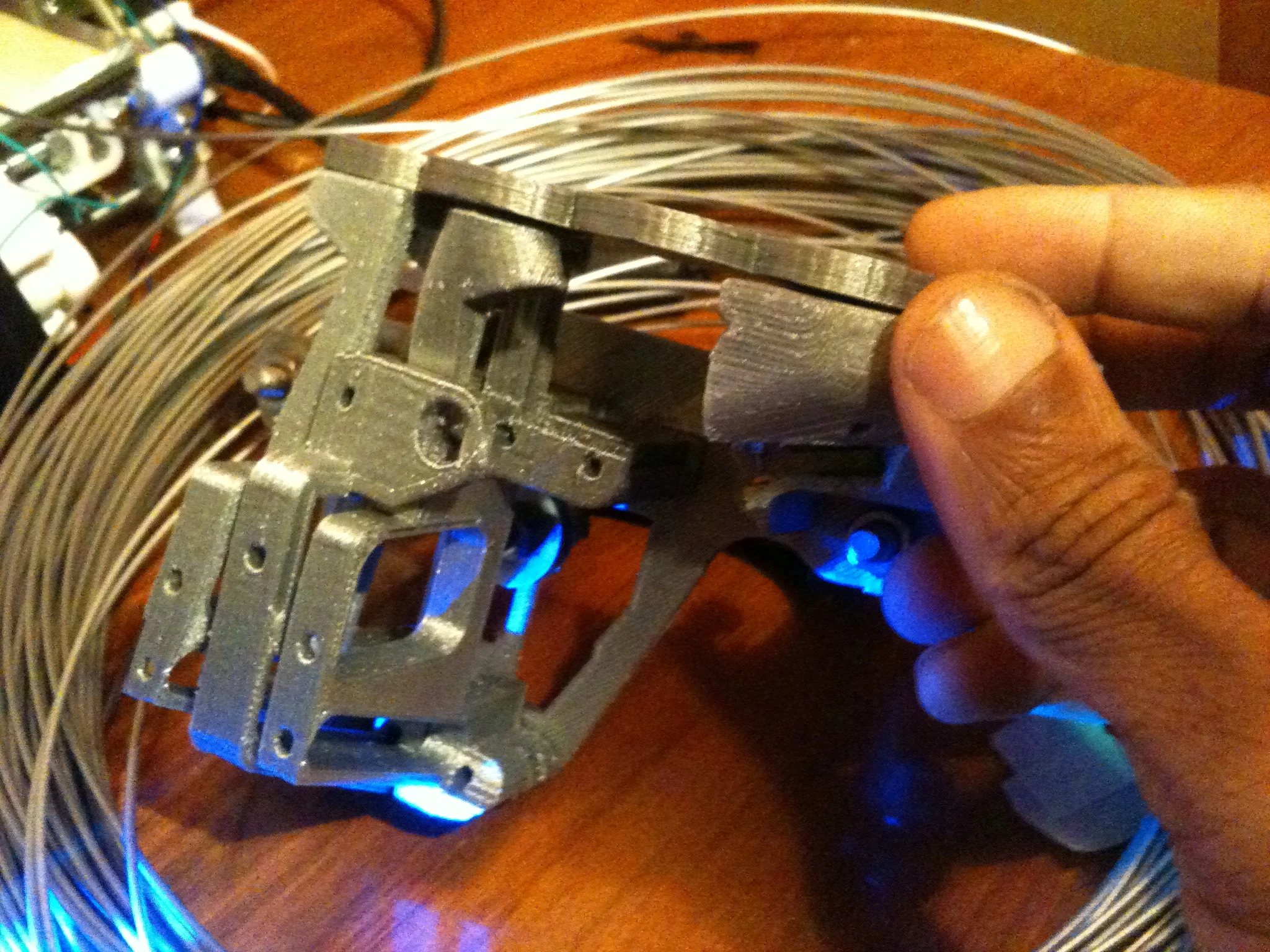 Close up of the hand controller before the circuitry is mounted