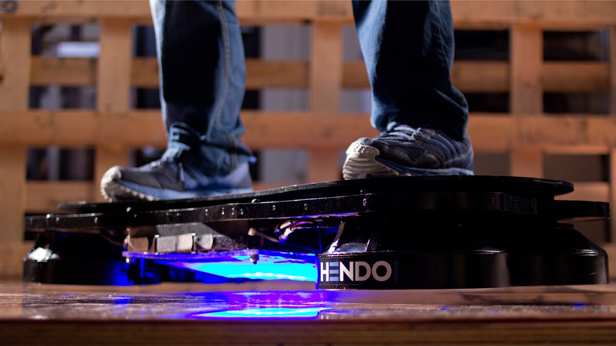 The Hendo Hover is restricted to levitating over a surface made of a non-ferromagnetic conductor, such as copper or aluminum