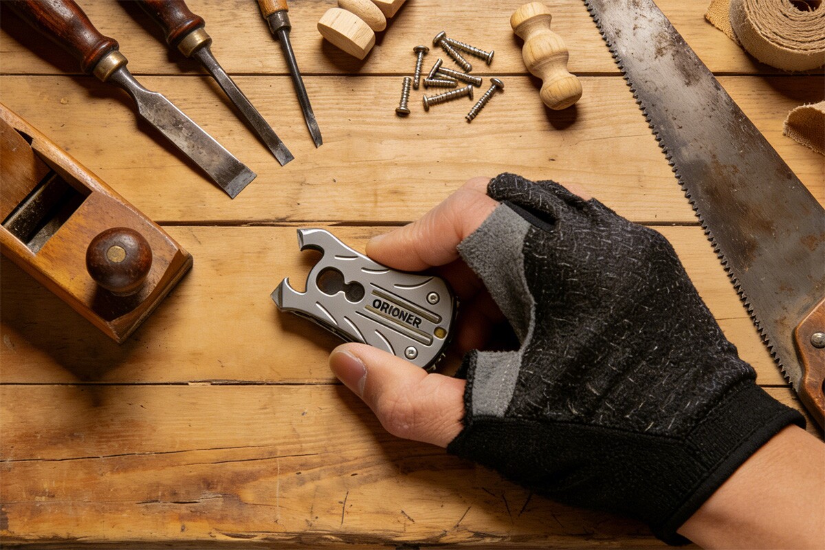 Titanium keychain packs a folding Sandvik blade and 7 more EDC tools