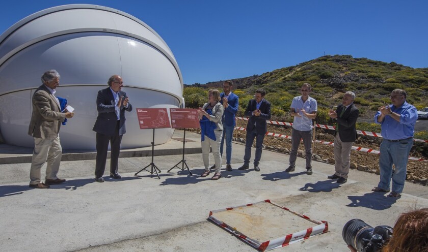 The inauguration of GOTO, at Warwick University's observatory facility on the island of La Palma in Spain