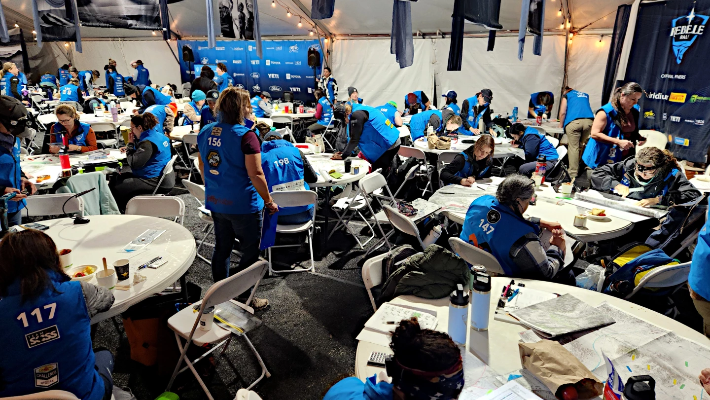 The morning of Day 1 for the Rebelle 2025 as competitors receive their lists of checkpoint coordinates and begin mapping
