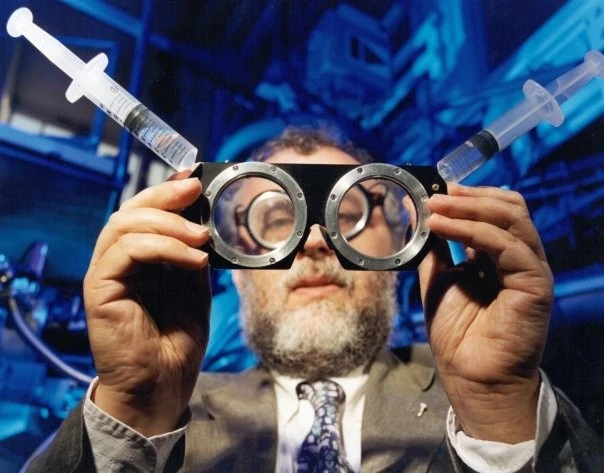 Prof. Josh Silver with an old Adspecs prototype