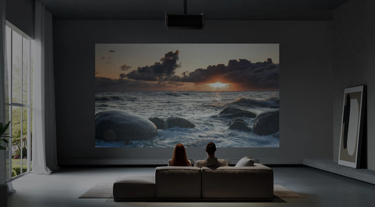 Though shown here in a home setting, the Titan is designed for conference rooms, immersive events and professional AV installations