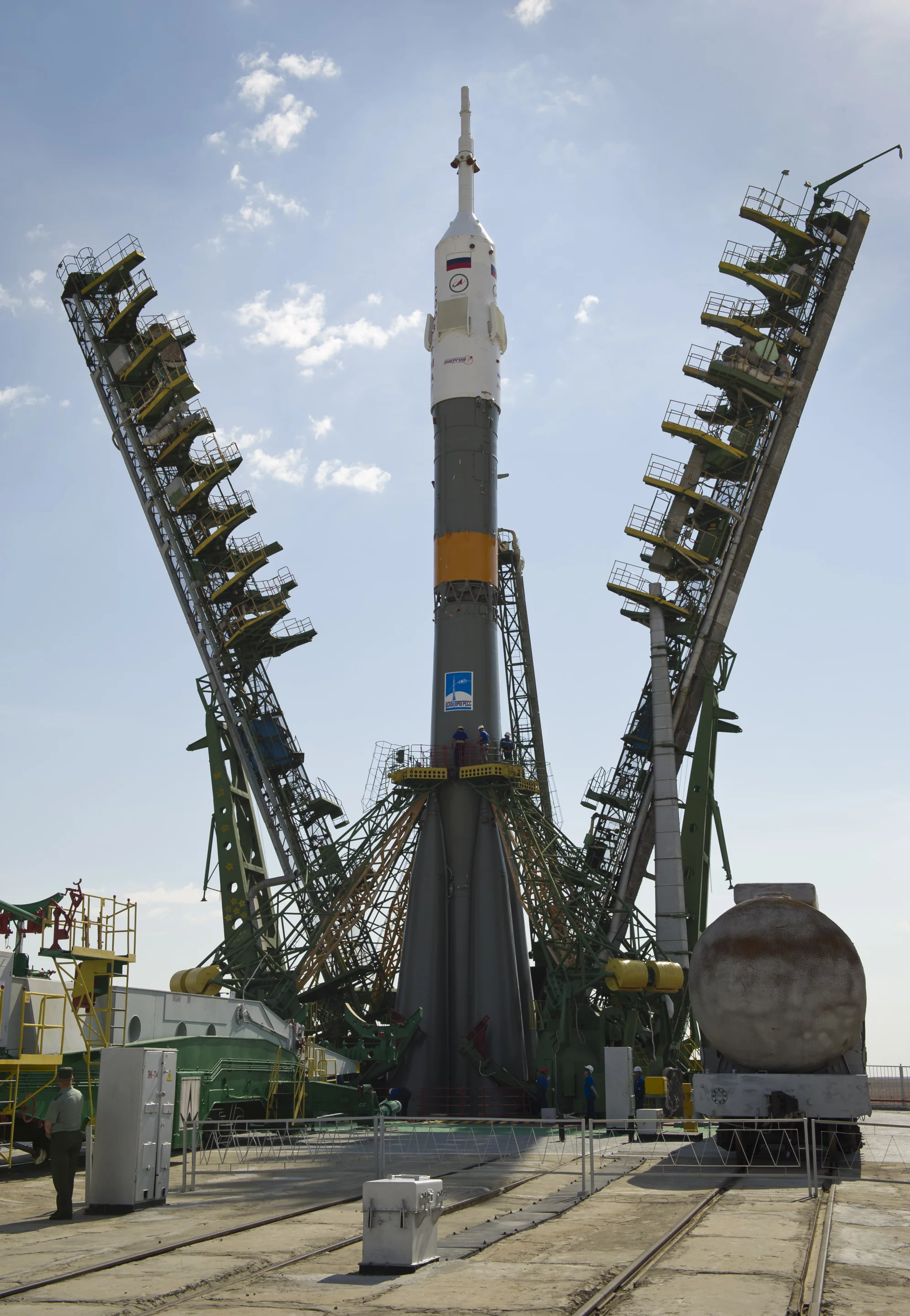 Soyuz launch vehicle on the pad (Image: NASA)