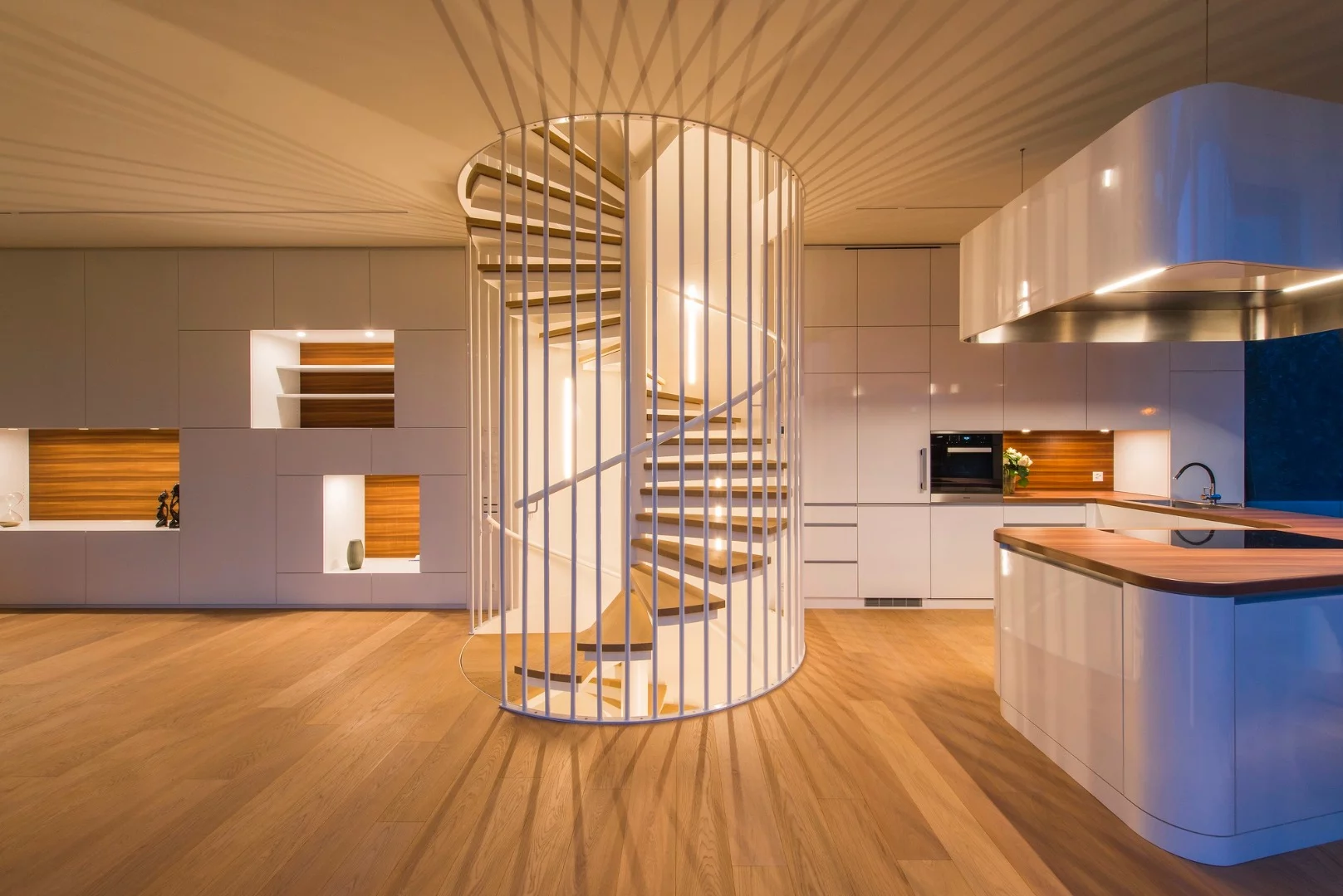 Spiral staircase is a nice touch