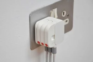 The adapter with three Folding Plugs takes barely more room than a standard UK plug (Credit: Min-Kyu Choi)