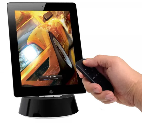 The BT Media Remote allows control of an iOS device when it is connected to a docking station or car stereo