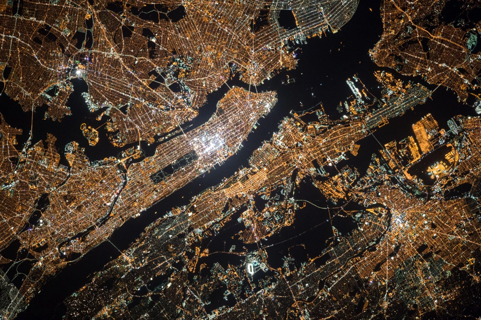 The bright lights of New York City, as snapped by cosmonaut Oleg Kononenko
