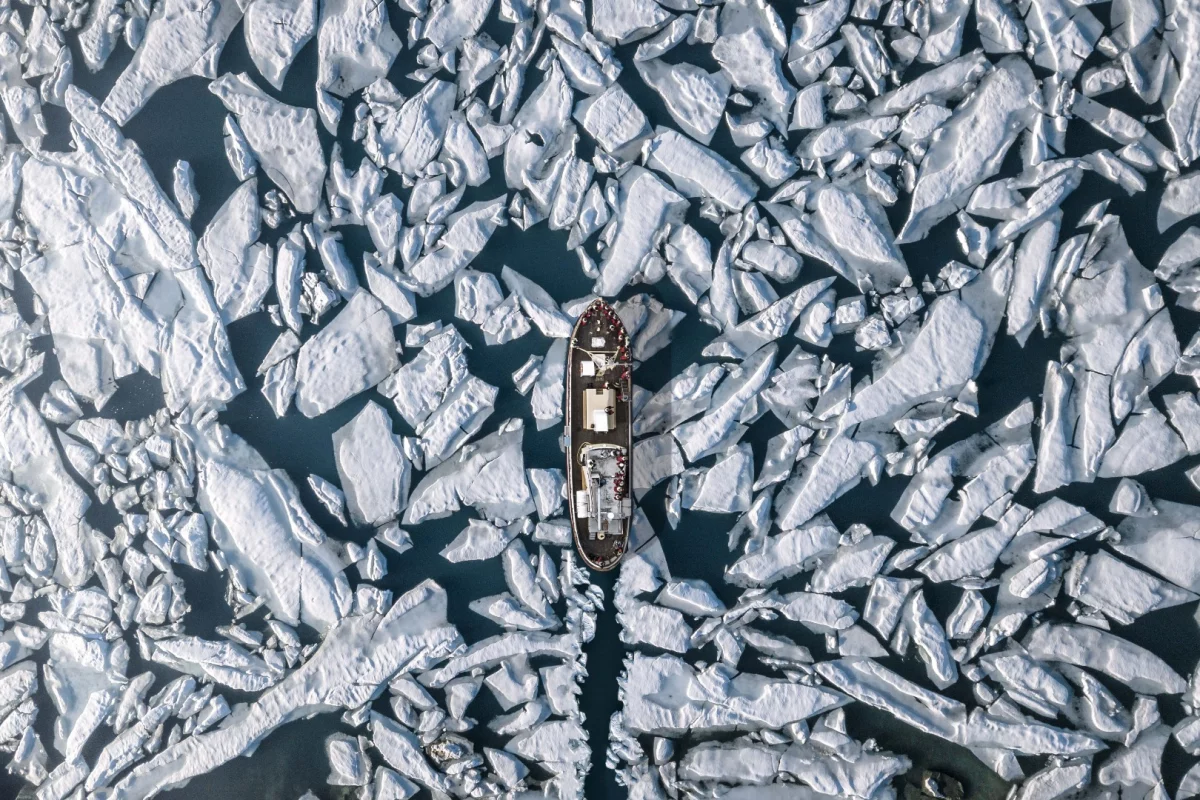 Finalist in The Great Outdoors category of the 2018 EyeEm Awards: A vessel navigates the ice in Hauganes, Iceland