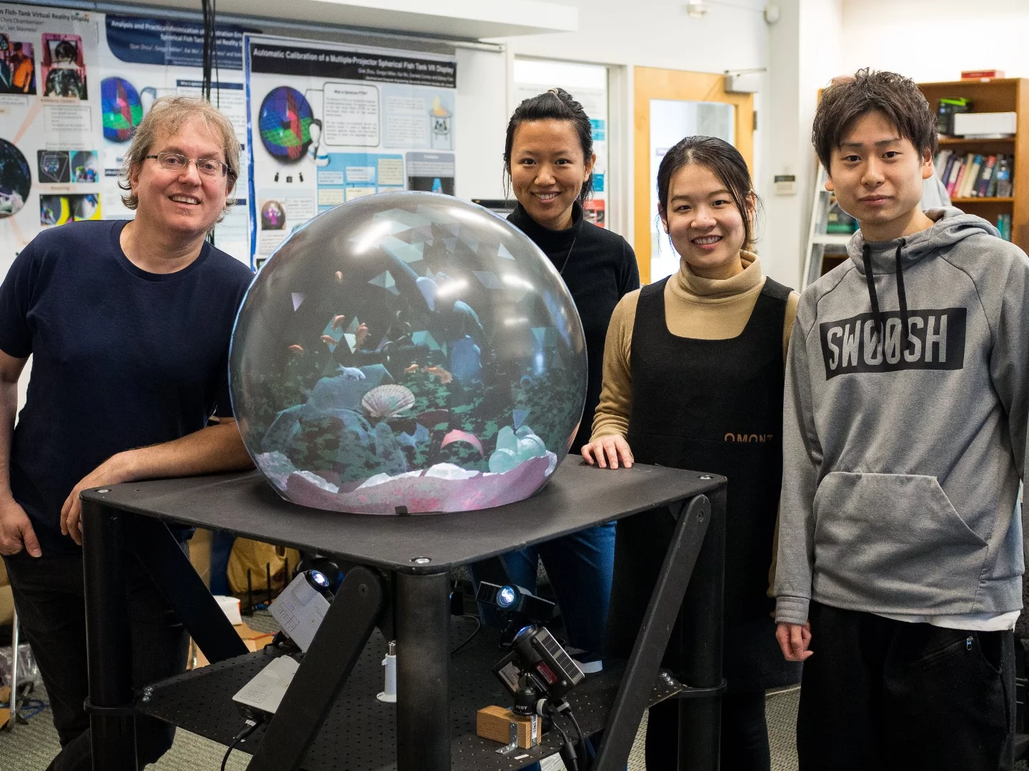 A team from the University of British Columbia and University of Saskatchewan has pioneered a multi-user crystal ball VR touch display