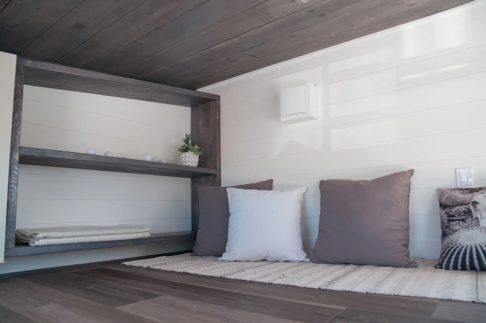 The Sakura's second loft is going to be used as a reading nook but has plenty of room for another bed