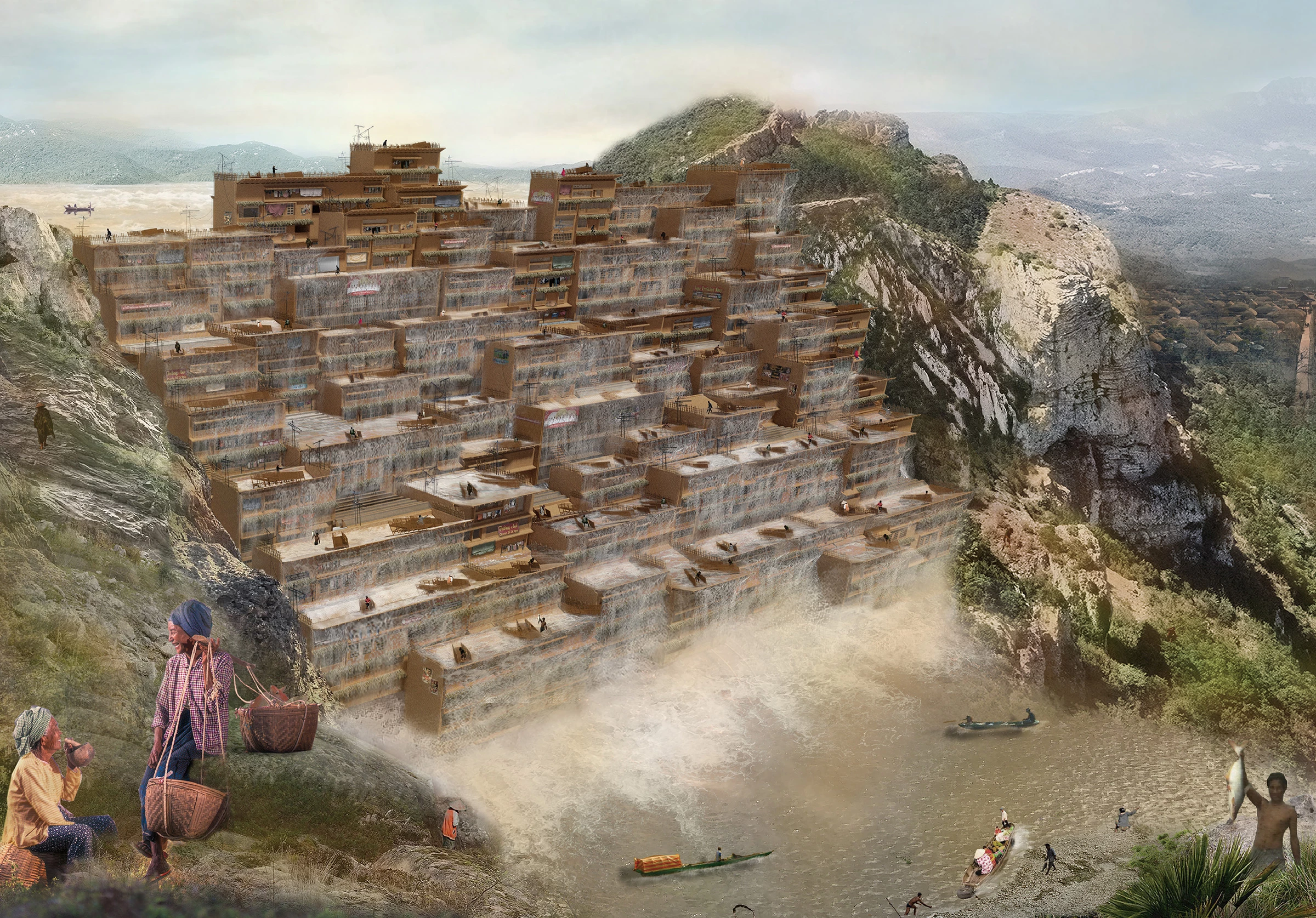 Vertical Tidal Settlement, an honorable mention in the eVolo 2020 Skyscraper Competition