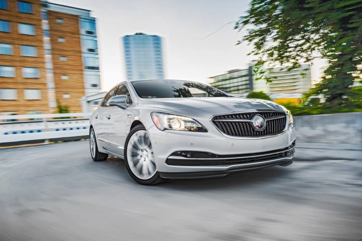 The immediately-recognizable cascade grille fronts the 2017 Buick LaCrosse