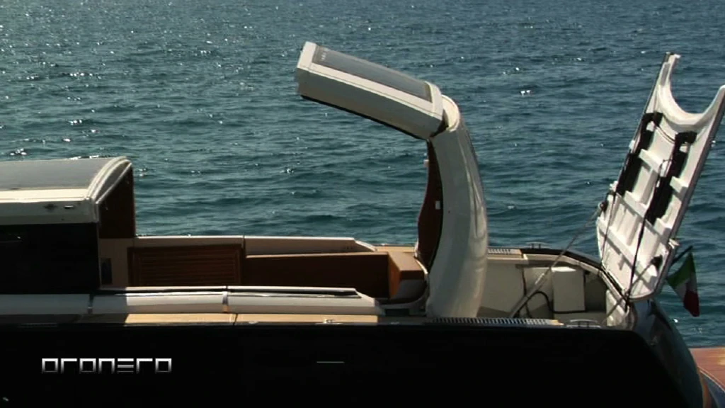 The Oronero claims to be the world's first yacht with a convertible and completely automatized hard-top