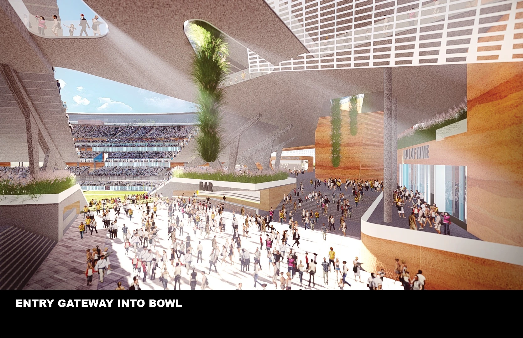 The stadium would also be adaptable to host a Super Bowl