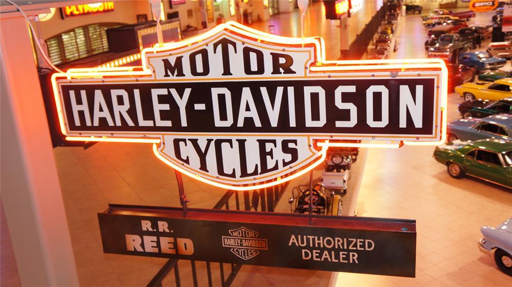 The most that any single piece of automobilia fetched was $86,250 for a double-sided neon and porcelain Harley-Davidson dealership sign from the 1930's - Harley's iconic logo in all its art deco splendour found in near perfect condition some eighty years after it was first used.