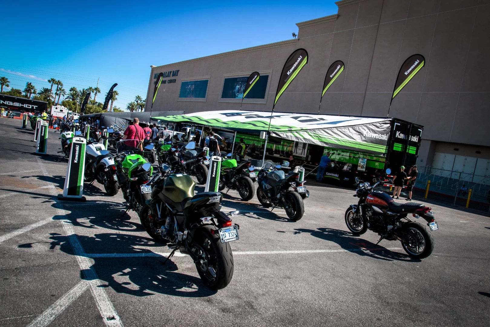 Line 'em up! Kawasaki demo rides at AIMExpo