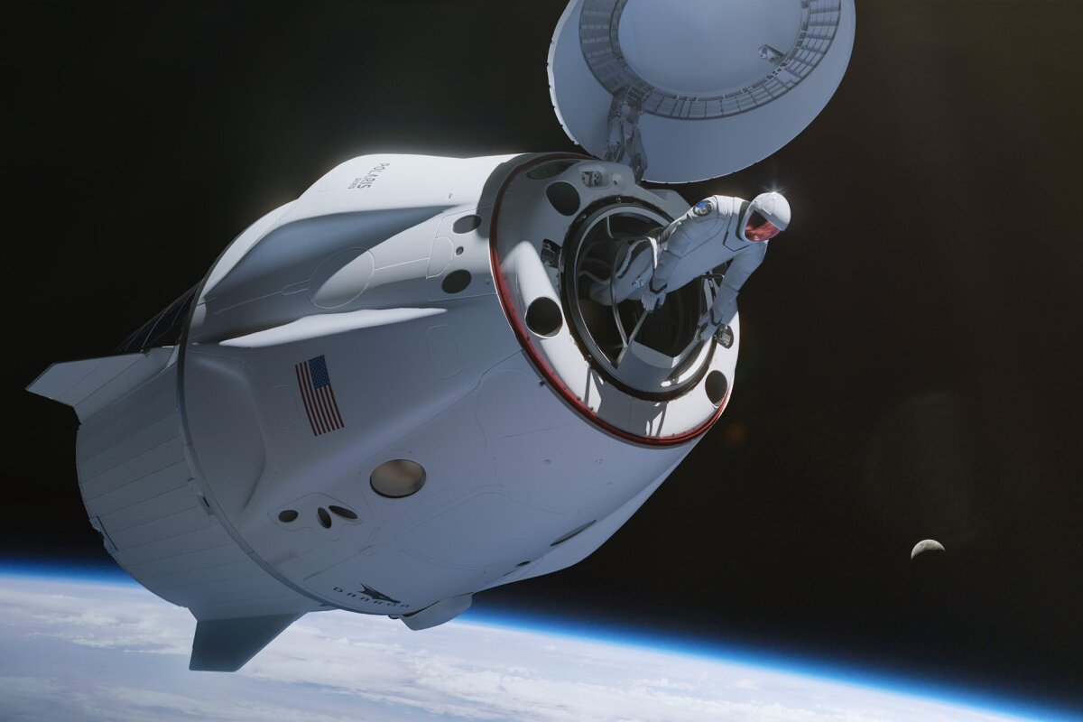 Artist's concept of the first commercial spacewalk