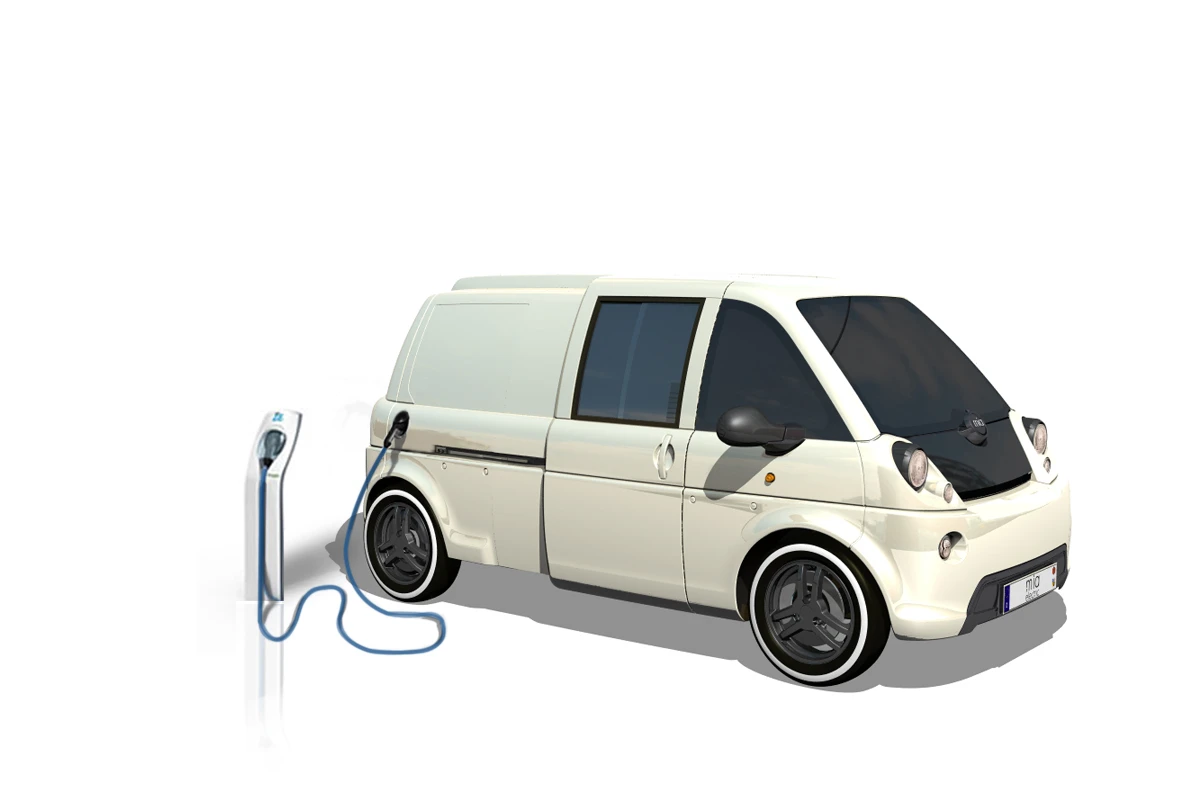 French/German electric vehicle manufacturer mia has developed a small plug-in delivery van with a top speed of 68 mph and a battery range of up to 80 miles