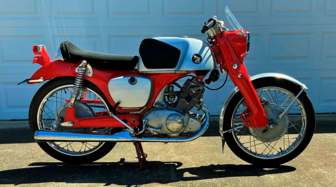 This 1962 Honda CB92R sold for $17,050 as Lot S221 at Mecum Auctions' Las Vegas sale on Saturday, 29 January 2022
