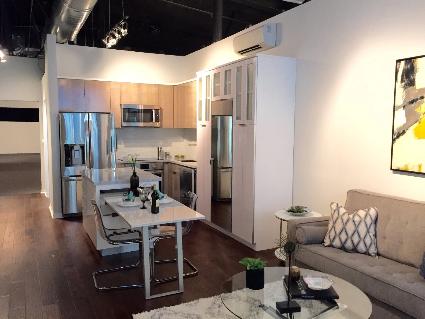 Some residences will have kitchen islands with pull-out tables