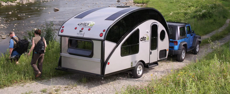The Alto camper features a retractable seamless aluminum roof