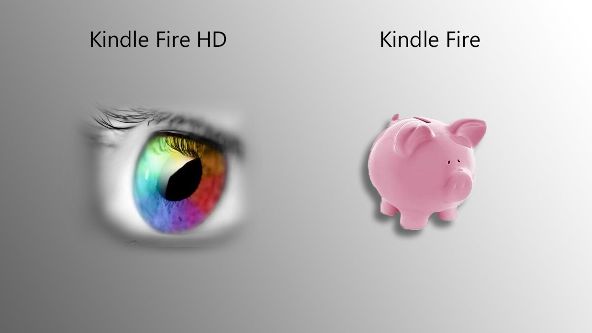 Your eyes may like the Fire HD's display; your piggy bank may like the standard Fire