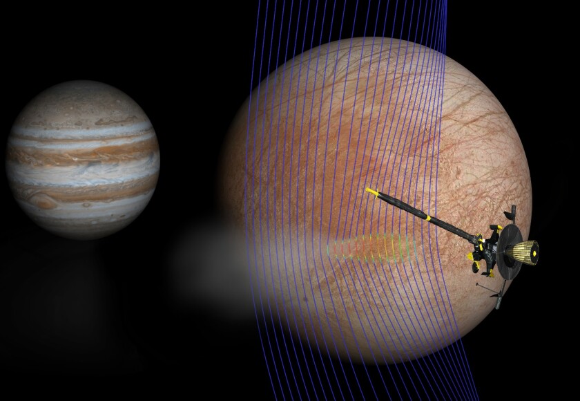 An artist's rendition of the kind of blip in the magnetic field that indicates a plume