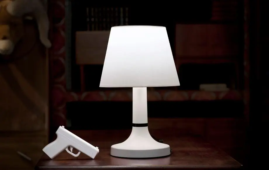 Keep the remote control gun by your bedside and you'll never have to get up to shut off the light