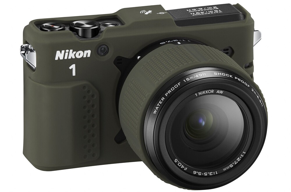 Nikon is also releasing camera and lens skins for the Nikon 1 AW1 to give added grip and comfort