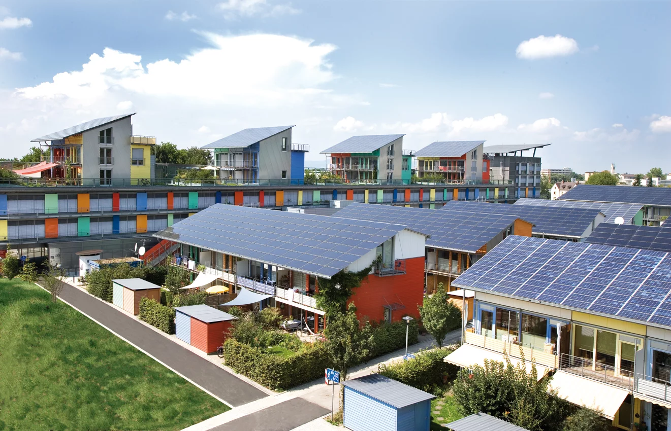 Also in Freiburg is the 59 home solar settlement where all of the houses produce more energy than they use