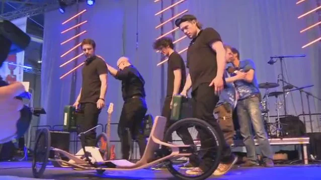 The team of HAWK University product design students, with the Rennholz trike at the 2011 Cordless Drill race