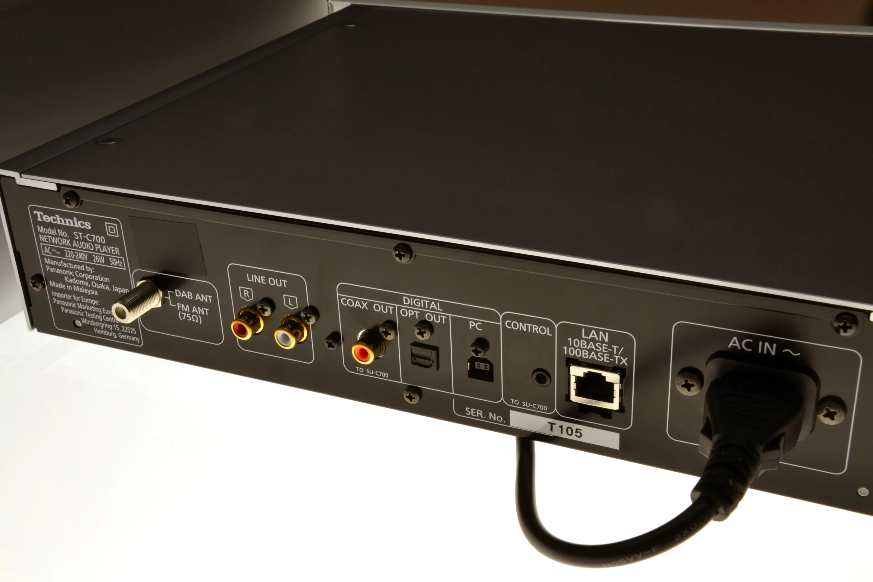 The rear of the ST-C700 network audio player from Technics (Photo: Paul Ridden/Gizmag)