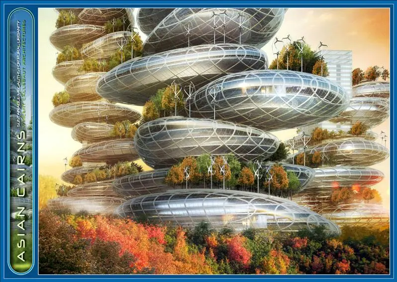 The Asian Cairn designers heavily incorporated vegetation into the mix as well with various orchards and gardens scattered both inside and outside the buildings