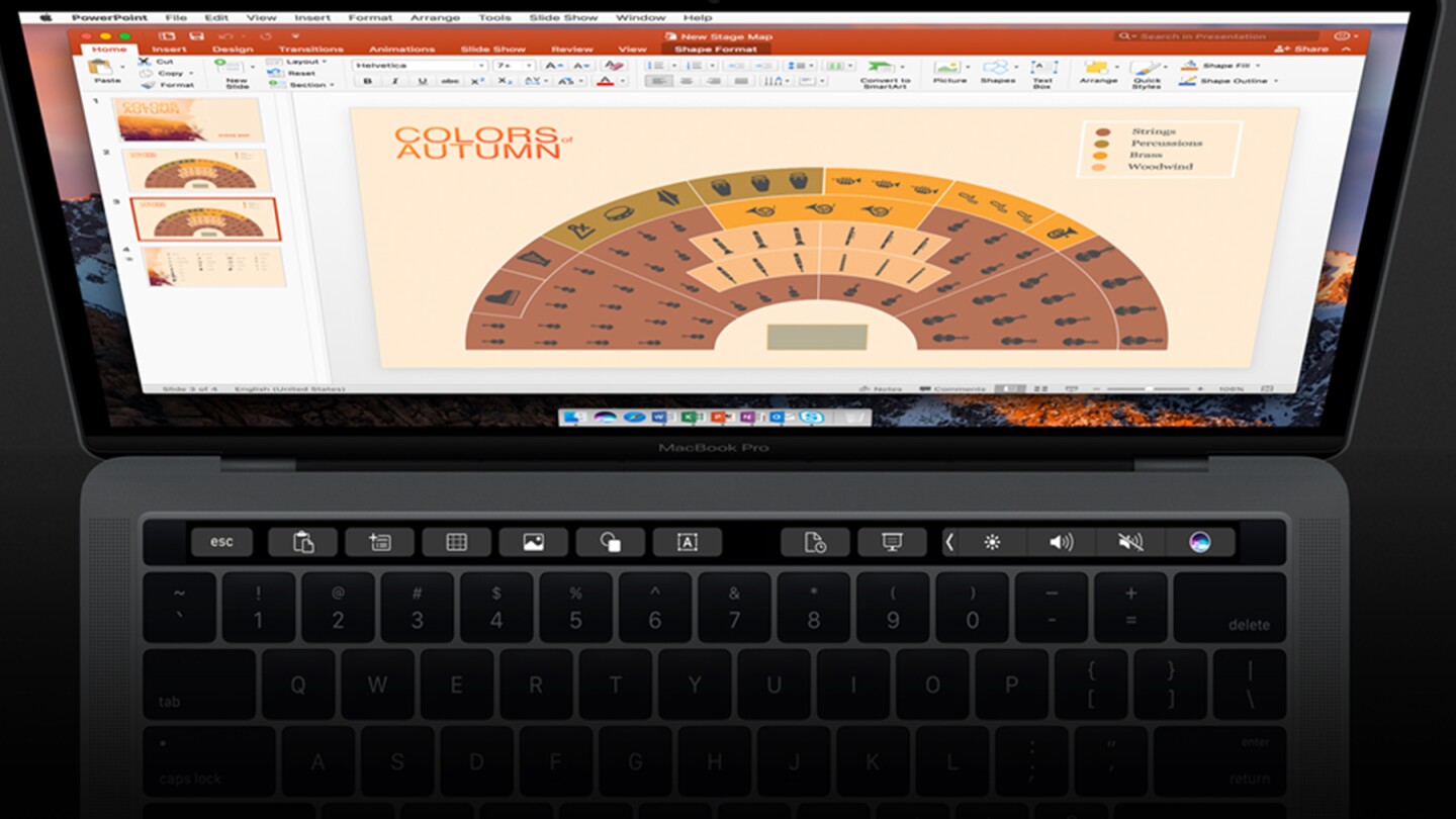 Touch Bar shortcuts in Powerpoint
