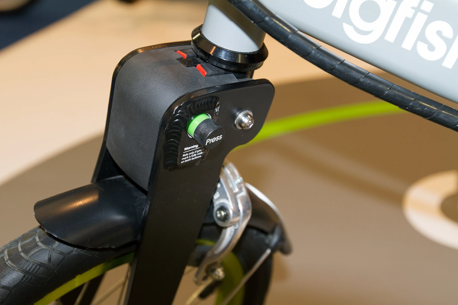 A component of the bike's folding system