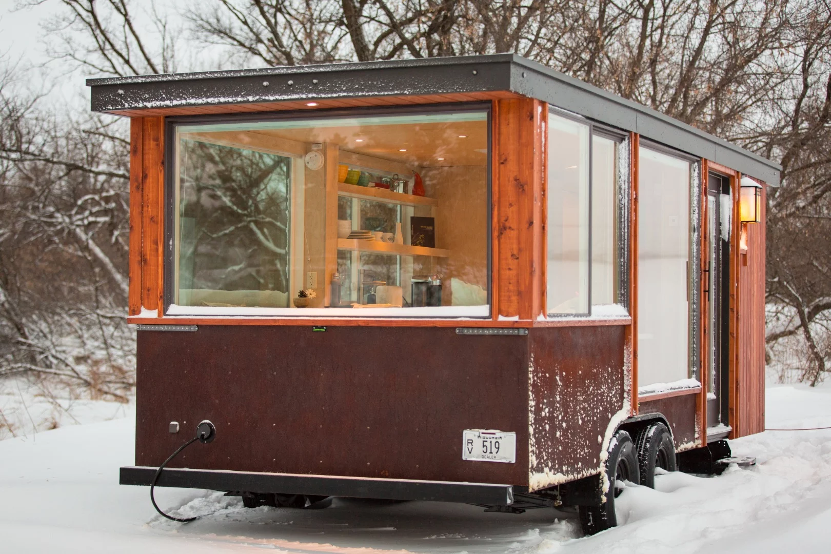 The tiny home weighs in at roughly 6,000 lb (2,721 kg)