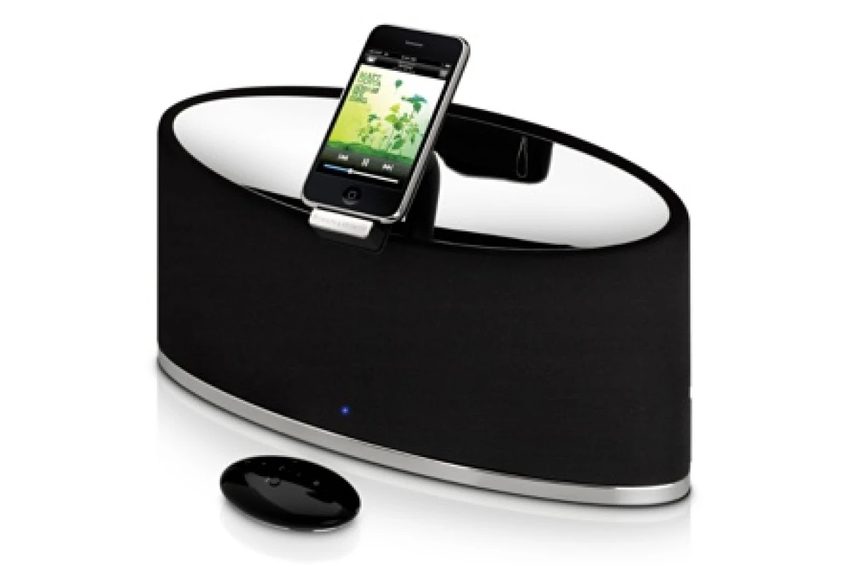 The Bowers and Wilkins Zeppelin Mini iPod speaker system ... same big features as the larger Zeppelin but a much smaller size