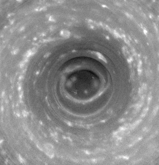 An earlier image of Saturn's south polar vortex