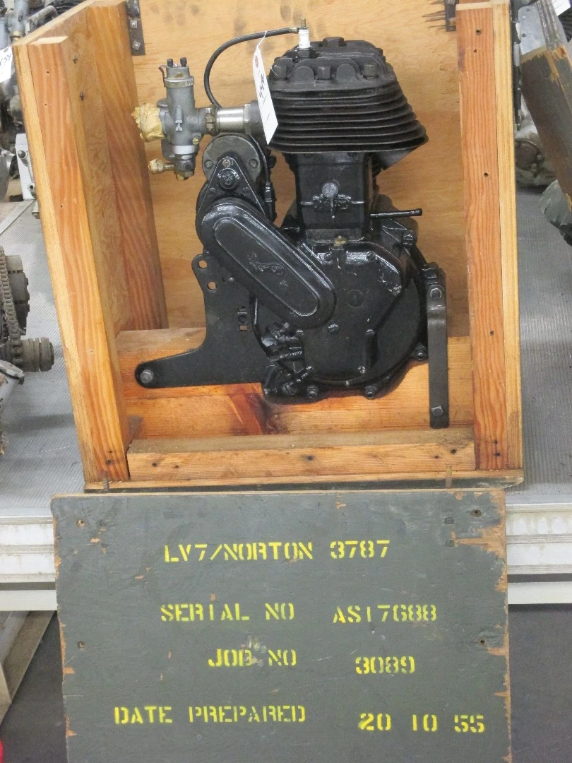 This Norton military engine in a crate was sold for $5,000 + 10% Buyer's premium