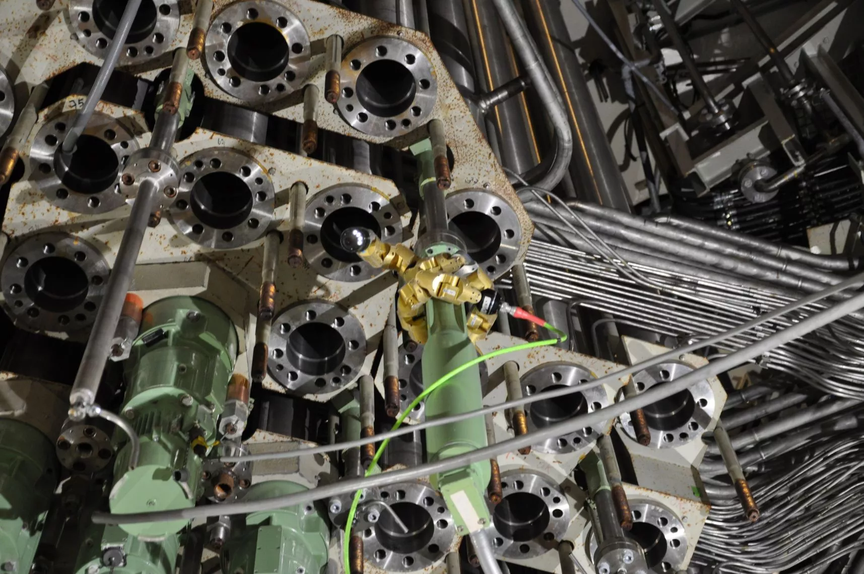 The modular snake robot proved more capable than standard borescopes when exploring the dizzying array of pipes