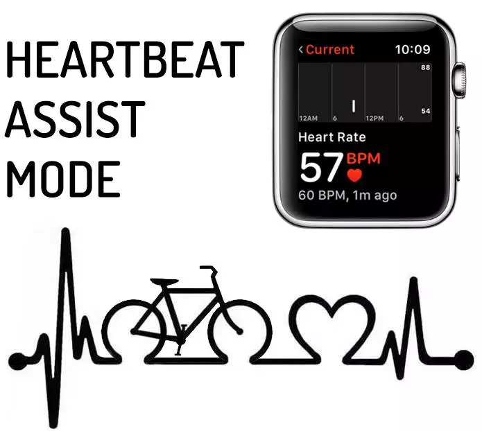 Nireeka carbon e-bike: with a smartwatch, you can engage heartbeat assist mode, which keeps you in the cardio zone using more electric power as your heart rate rises
