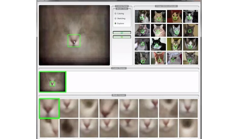 Users can refine their search criteria either by using more specific terms, or just by selecting a specific region of the average image
