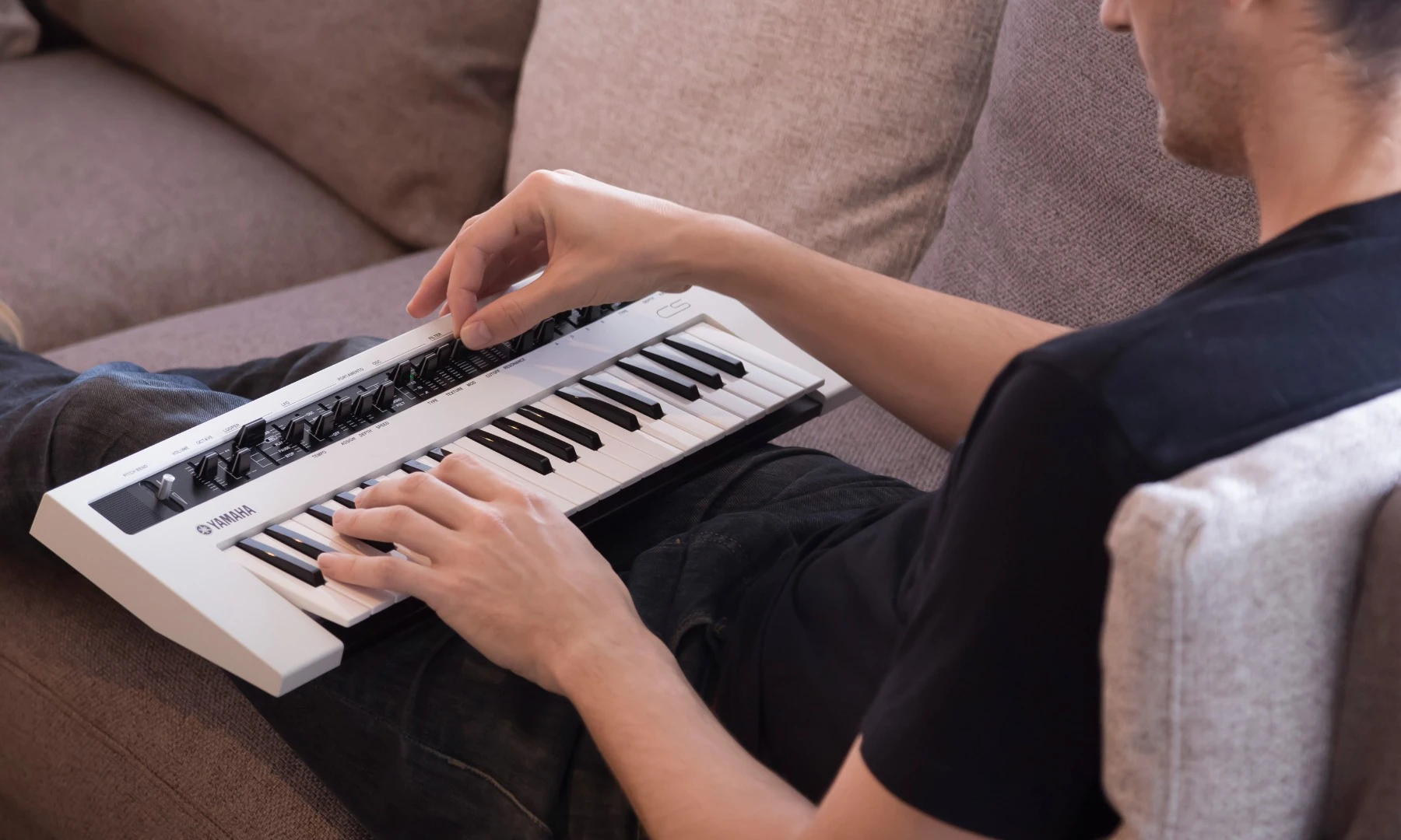The mini keyboards can run on six AA-sized batteries for about 5 hours of portable play or from a wall outlet for extended performance
