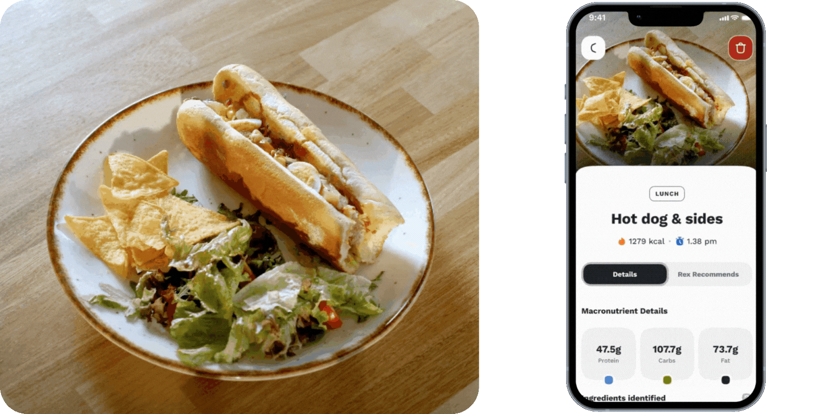 The camera will snap away when it senses food, cropping photos and processing them through the AI on The Drop and then in the cloud
